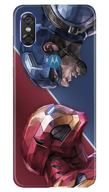 Ironman Captain America Mobile Back Case for Moto One (Design - 245)