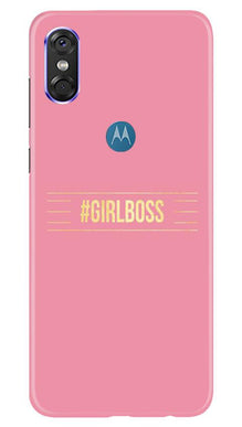 Girl Boss Pink Mobile Back Case for Moto One (Design - 263)