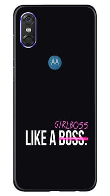 Like a Girl Boss Mobile Back Case for Moto One (Design - 265)