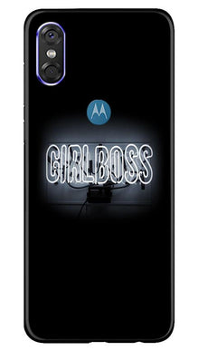 Girl Boss Black Mobile Back Case for Moto P30 Play (Design - 268)