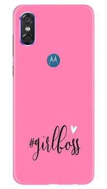 Girl Boss Pink Mobile Back Case for Moto One (Design - 269)