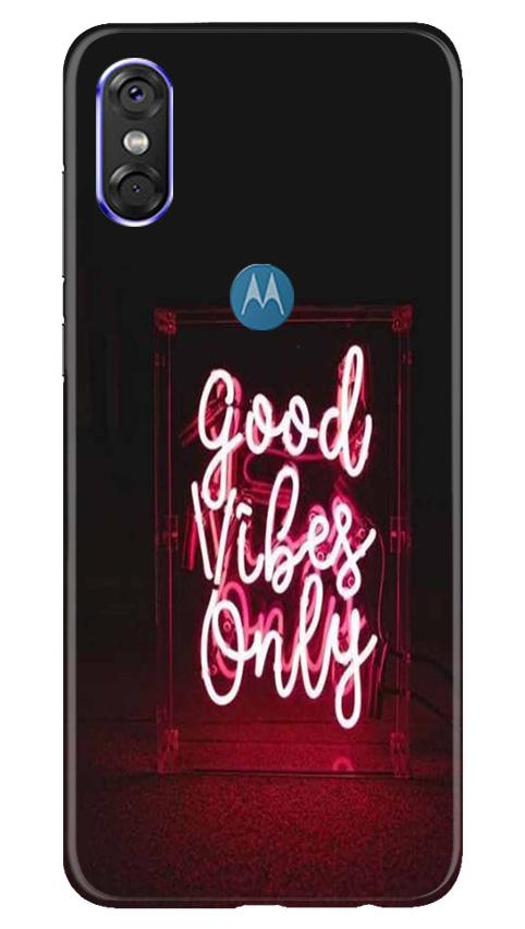 Good Vibes Only Mobile Back Case for Moto P30 Play (Design - 354)