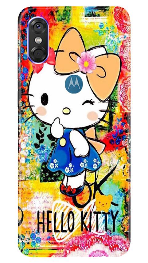 Hello Kitty Mobile Back Case for Moto One (Design - 362)
