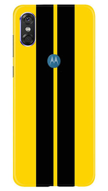 Black Yellow Pattern Mobile Back Case for Moto P30 Play (Design - 377)