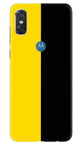 Black Yellow Pattern Mobile Back Case for Moto One (Design - 397)