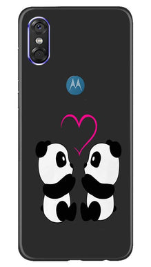 Panda Love Mobile Back Case for Moto One (Design - 398)