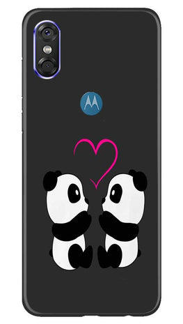 Panda Love Mobile Back Case for Moto P30 Play (Design - 398)