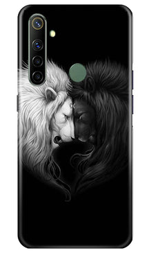 Dark White Lion Mobile Back Case for Realme Narzo 10  (Design - 140)