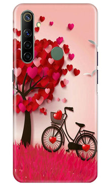 Red Heart Cycle Mobile Back Case for Realme Narzo 10 (Design - 222)