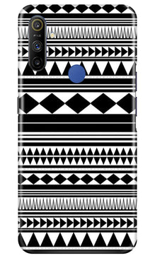 Black white Pattern Mobile Back Case for Realme Narzo 10a (Design - 5)