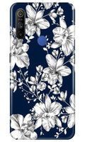 White flowers Blue Background Case for Realme Narzo 10a
