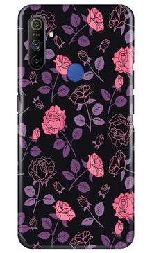 Rose Black Background Mobile Back Case for Realme Narzo 10a (Design - 27)