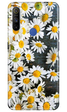 White flowers2 Mobile Back Case for Realme Narzo 10a (Design - 62)