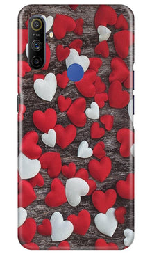 Red White Hearts Mobile Back Case for Realme Narzo 10a  (Design - 105)