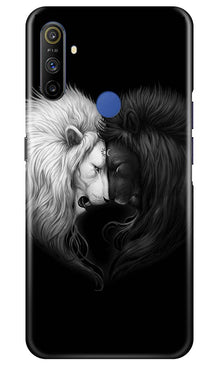 Dark White Lion Mobile Back Case for Realme Narzo 10a  (Design - 140)