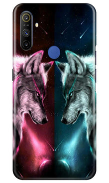 Wolf fight Mobile Back Case for Realme Narzo 10a (Design - 221)