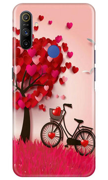 Red Heart Cycle Mobile Back Case for Realme Narzo 10a (Design - 222)