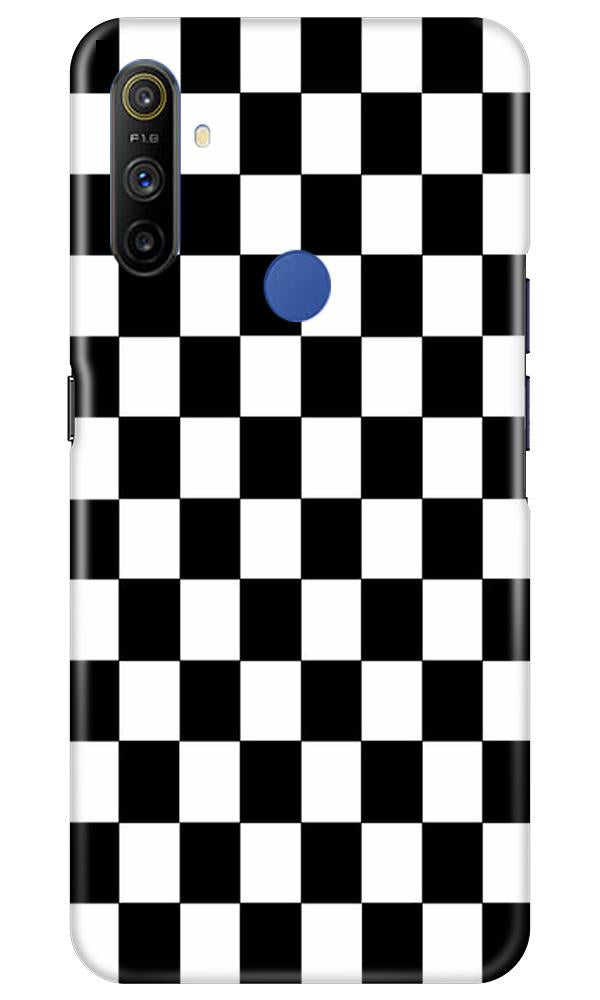 Black White Boxes Mobile Back Case for Realme Narzo 10a (Design - 372)