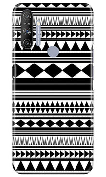 Black white Pattern Mobile Back Case for Realme Narzo 20A (Design - 5)