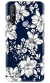 White flowers Blue Background Case for Realme Narzo 20A