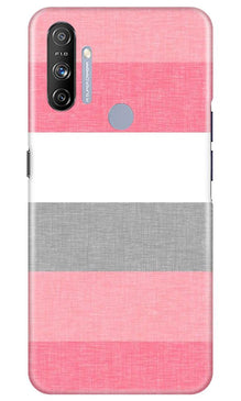 Pink white pattern Mobile Back Case for Realme Narzo 20A (Design - 55)