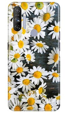 White flowers2 Mobile Back Case for Realme Narzo 20A (Design - 62)
