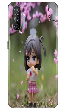 Cute Girl Mobile Back Case for Realme Narzo 20A (Design - 92)