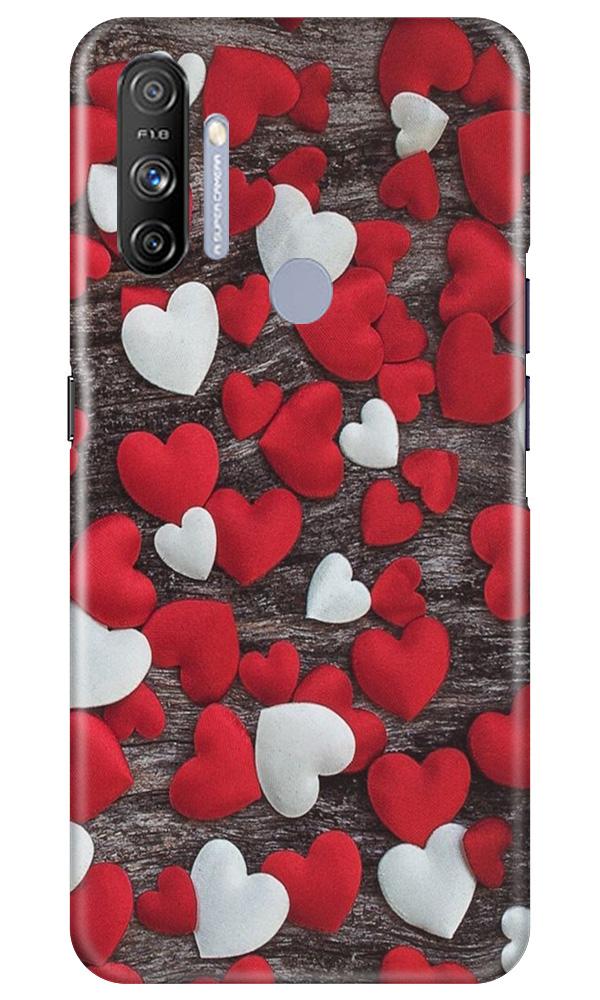Red White Hearts Case for Realme Narzo 20A  (Design - 105)