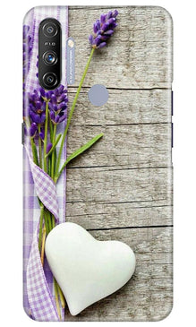 White Heart Mobile Back Case for Realme Narzo 20A (Design - 298)