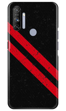 Black Red Pattern Mobile Back Case for Realme Narzo 20A (Design - 373)