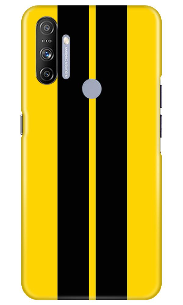 Black Yellow Pattern Mobile Back Case for Realme Narzo 20A (Design - 377)