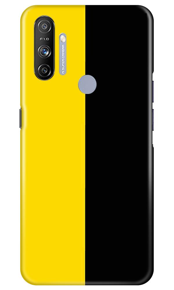 Black Yellow Pattern Mobile Back Case for Realme Narzo 20A (Design - 397)