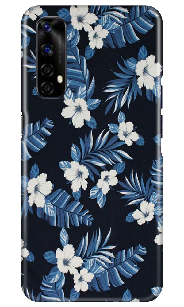 White flowers Blue Background2 Case for Realme Narzo 20 Pro
