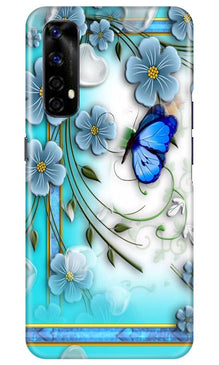 Blue Butterfly Mobile Back Case for Realme Narzo 20 Pro (Design - 21)