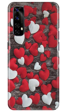 Red White Hearts Mobile Back Case for Realme Narzo 20 Pro  (Design - 105)