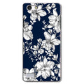 White flowers Blue Background Case for Oppo Neo 7