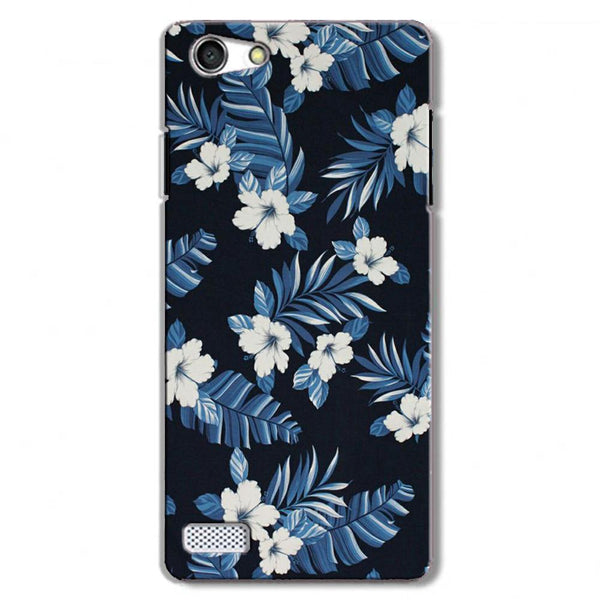 White flowers Blue Background2 Case for Oppo Neo 7