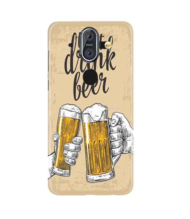 Drink Beer Mobile Back Case for Nokia 8 (Design - 328)