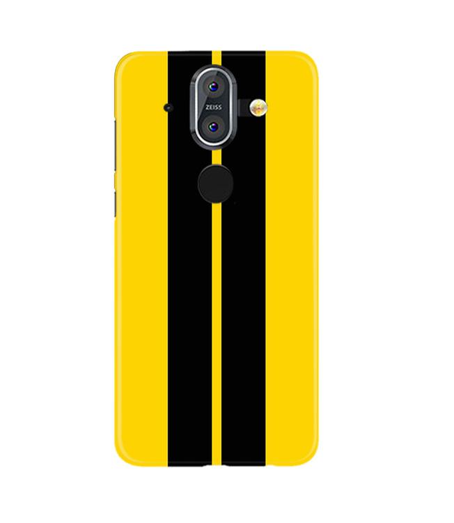 Black Yellow Pattern Mobile Back Case for Nokia 9 (Design - 377)