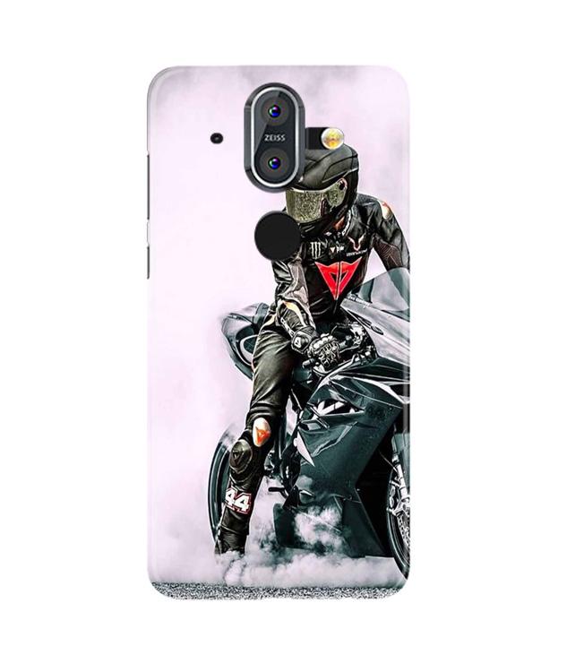 Biker Mobile Back Case for Nokia 8 (Design - 383)