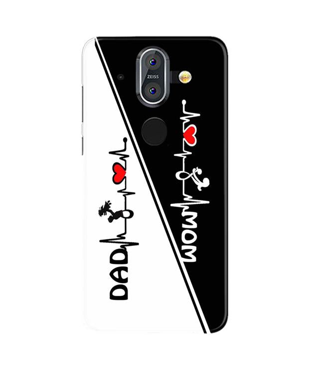 Love Mom Dad Mobile Back Case for Nokia 9 (Design - 385)