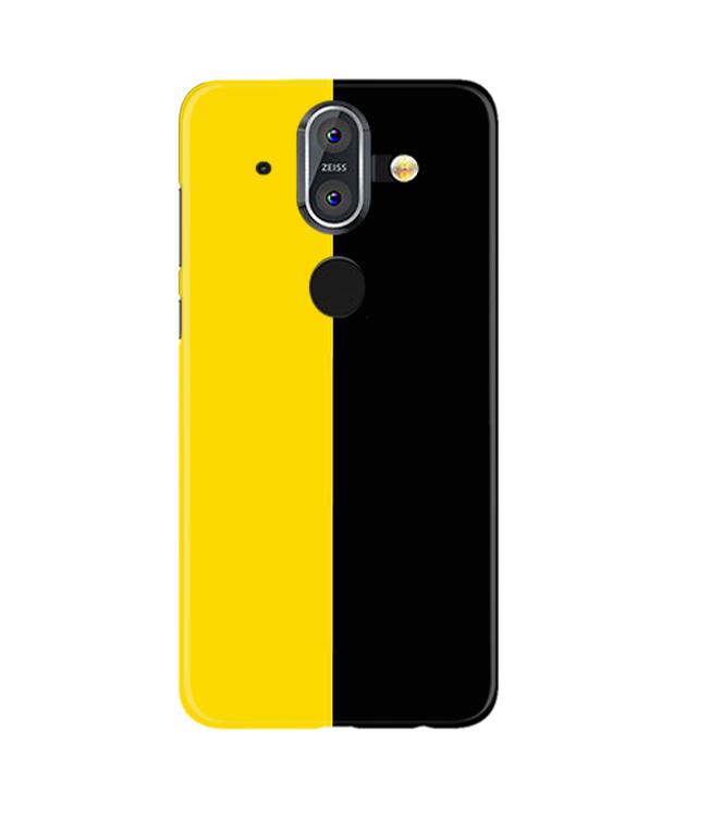 Black Yellow Pattern Mobile Back Case for Nokia 8 (Design - 397)