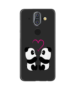 Panda Love Mobile Back Case for Nokia 9 (Design - 398)