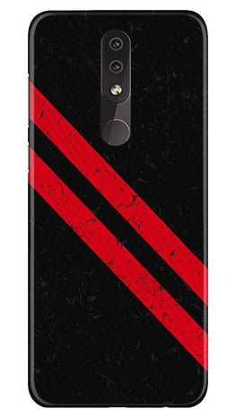Black Red Pattern Mobile Back Case for Nokia 3.2 (Design - 373)