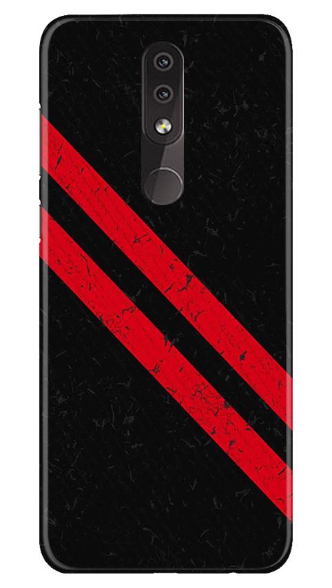 Black Red Pattern Mobile Back Case for Nokia 7.1 (Design - 373)