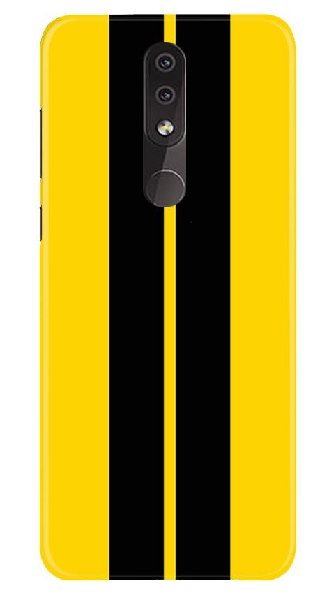 Black Yellow Pattern Mobile Back Case for Nokia 7.1 (Design - 377)