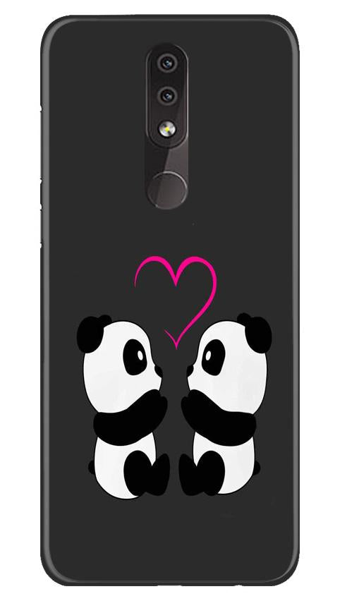 Panda Love Mobile Back Case for Nokia 7.1 (Design - 398)