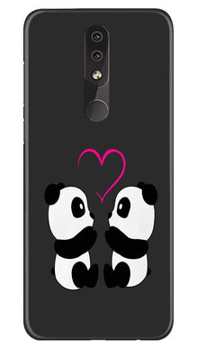 Panda Love Mobile Back Case for Nokia 7.1 (Design - 398)