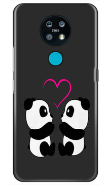 Panda Love Mobile Back Case for Nokia 7.2 (Design - 398)