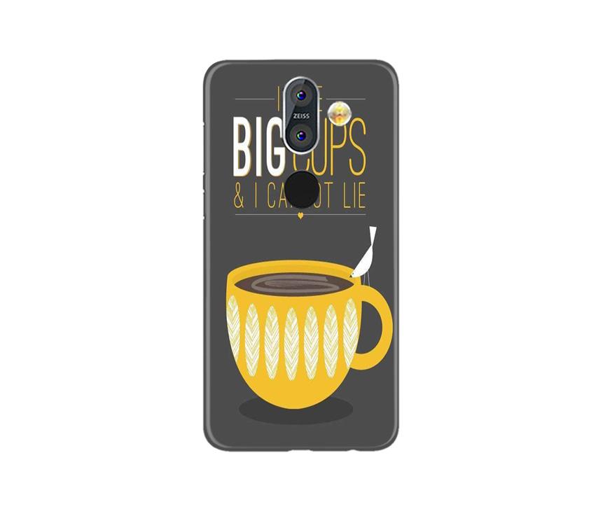 Big Cups Coffee Mobile Back Case for Nokia 8.1 (Design - 352)